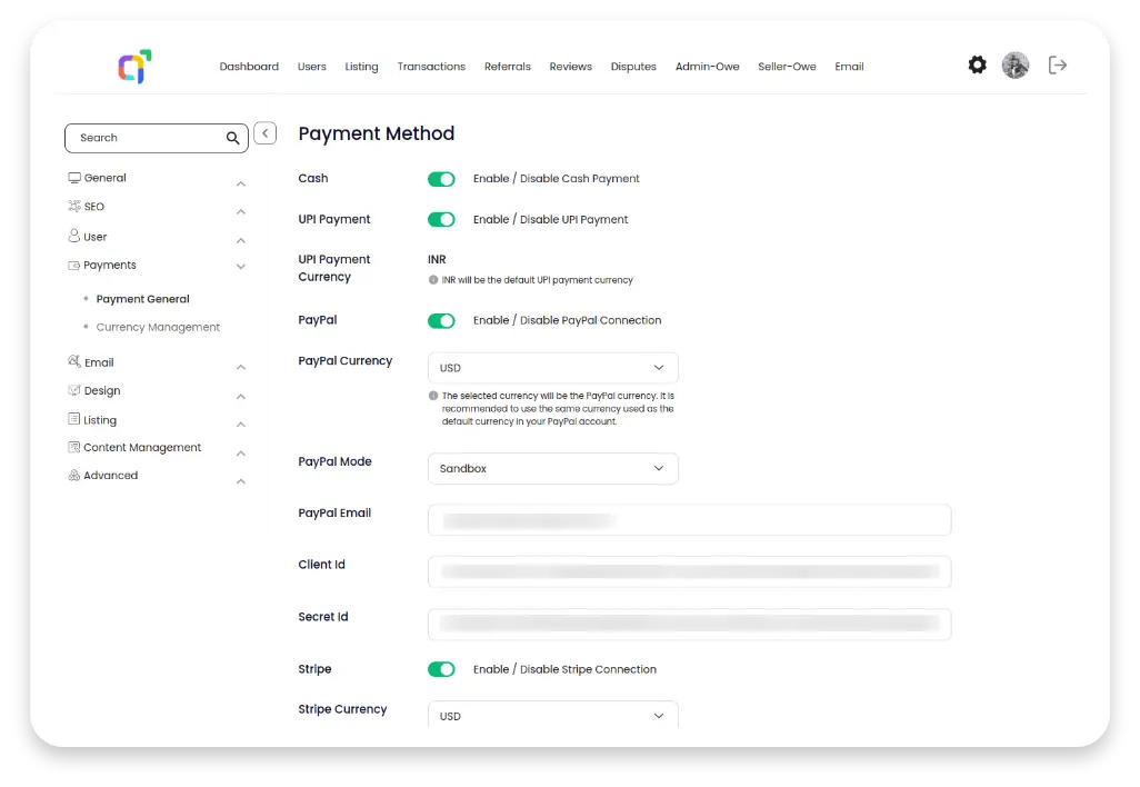 Complete the Payment Setup