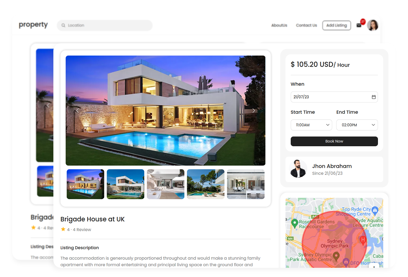 Listing in the property rental software