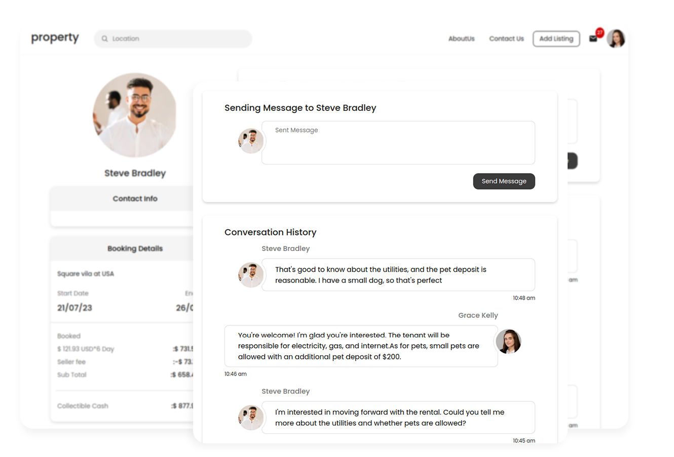 Chat in Property Rental Software