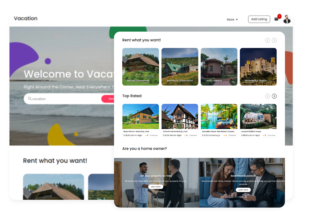 Vacation Rental booking software