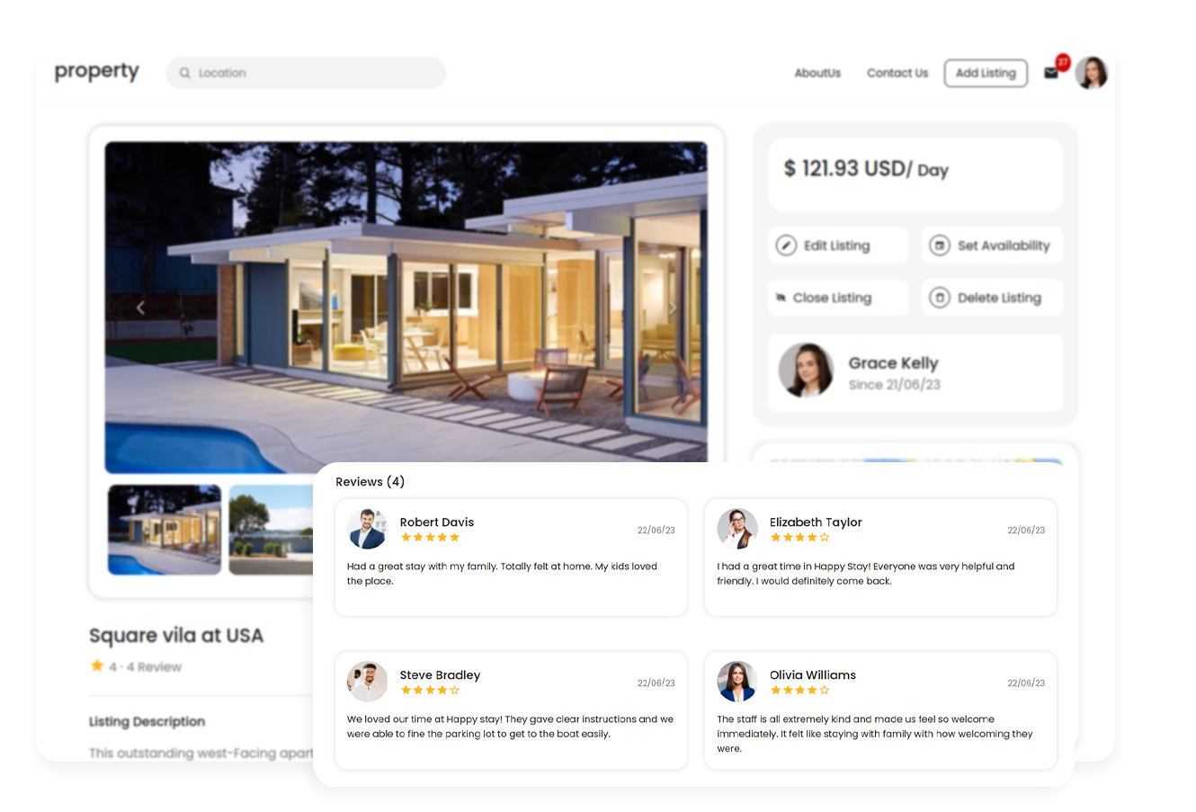 Reviews in the online property rental management software