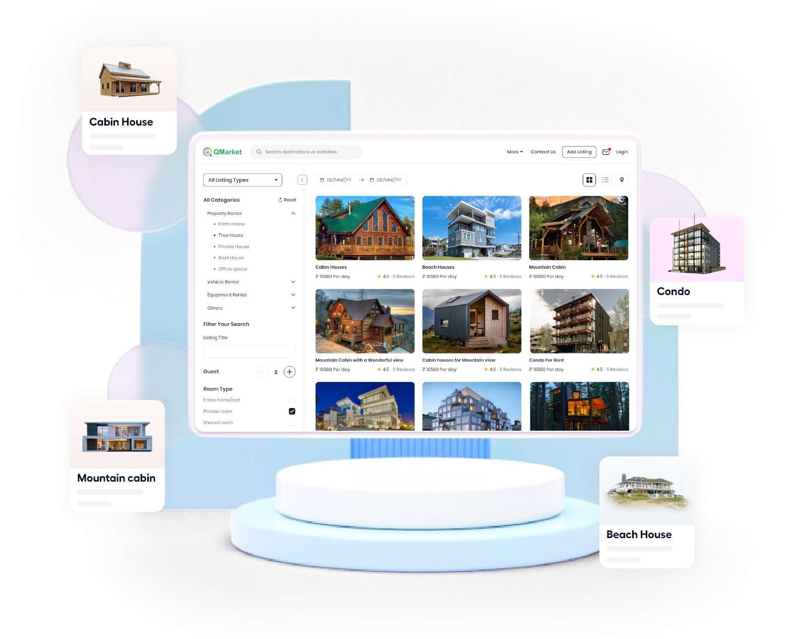 QMarket’s Vacation Rental Software